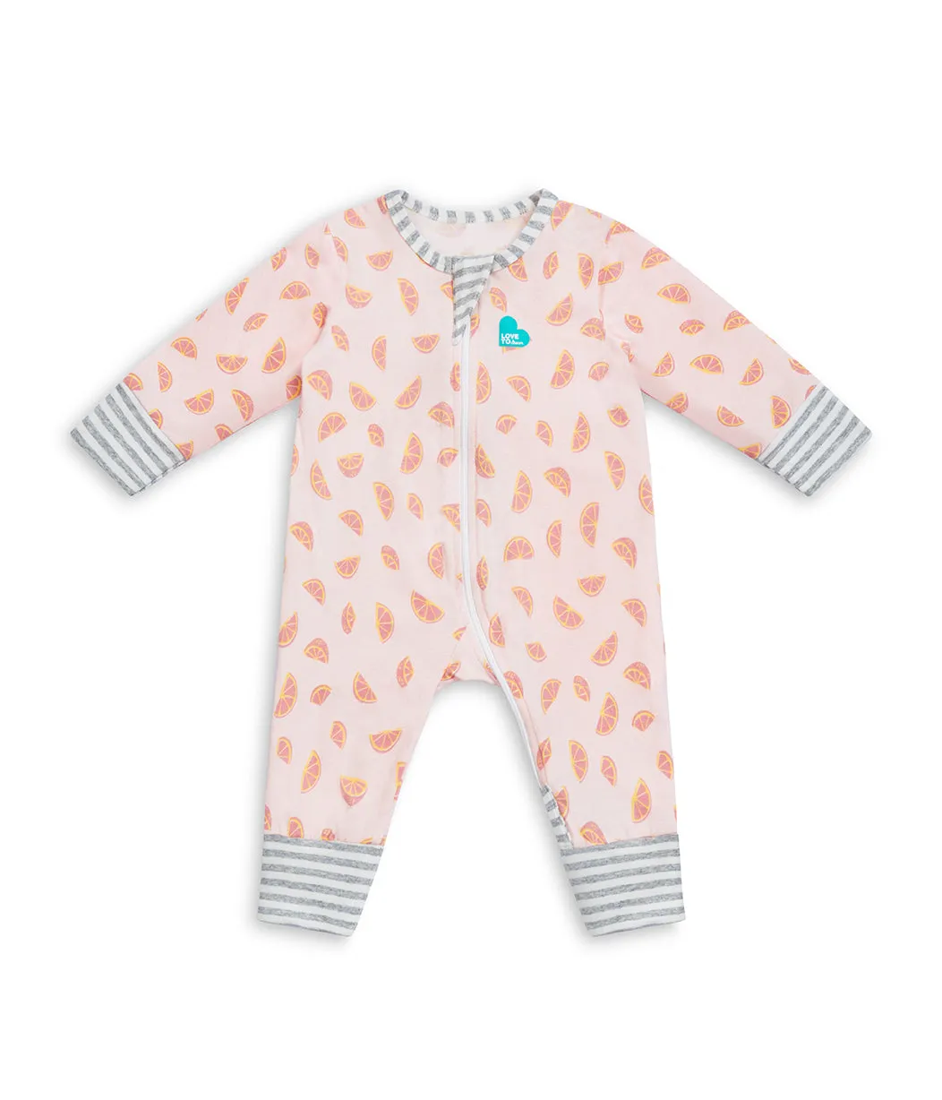 Footless Romper Cotton Pink Sliced
