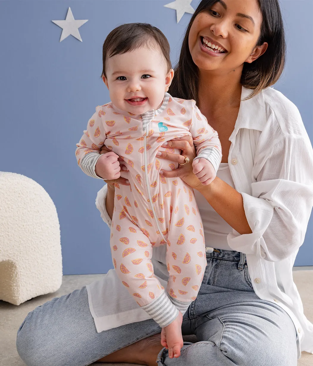Footless Romper Cotton Pink Sliced