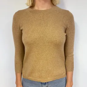 Fudge Brown Cashmere Crew Neck Jumper Small