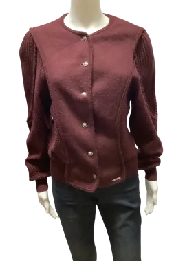 Geiger Maroon Cardigan Sweater Austrian Size: 44