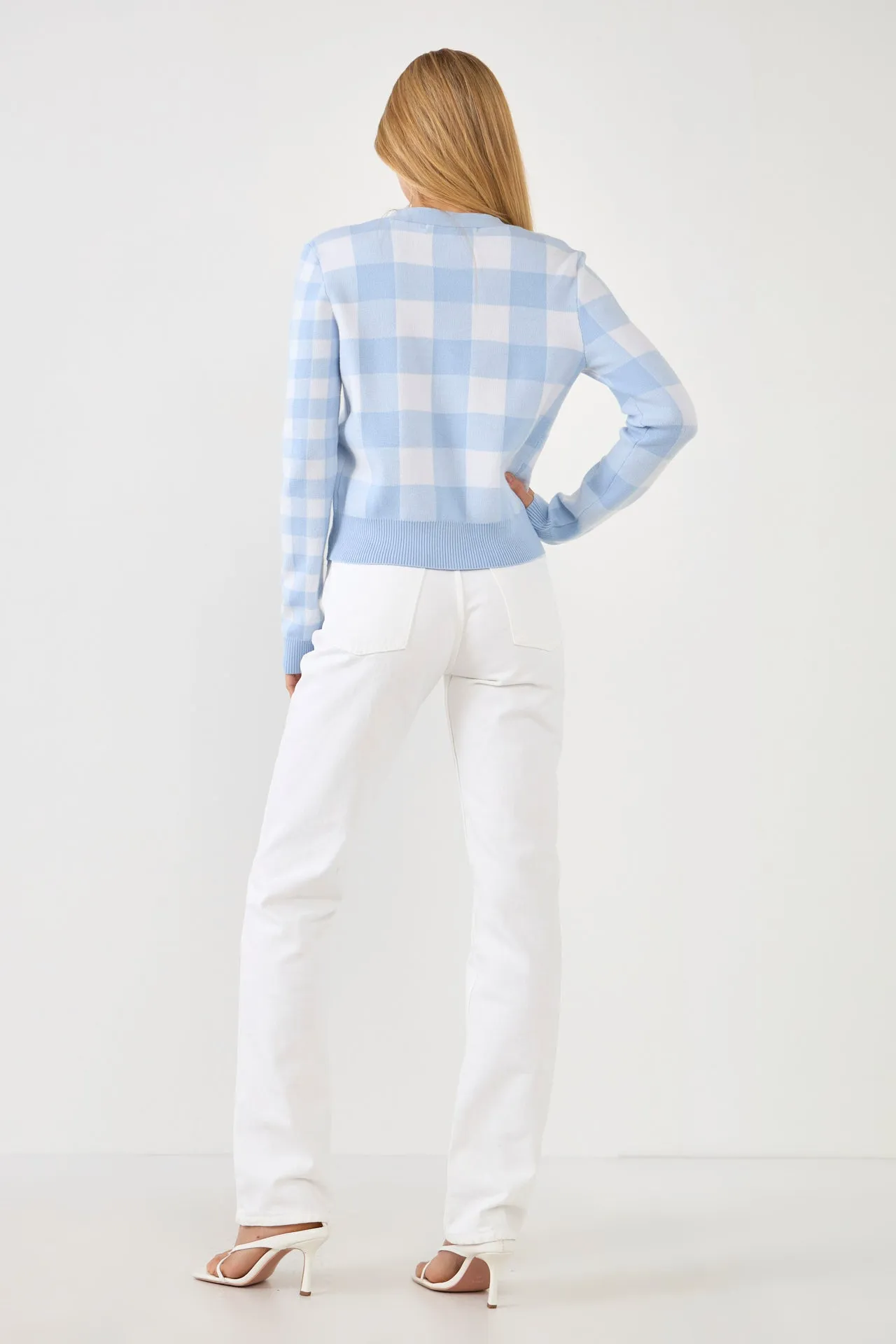 Gingham Knit Cardigan