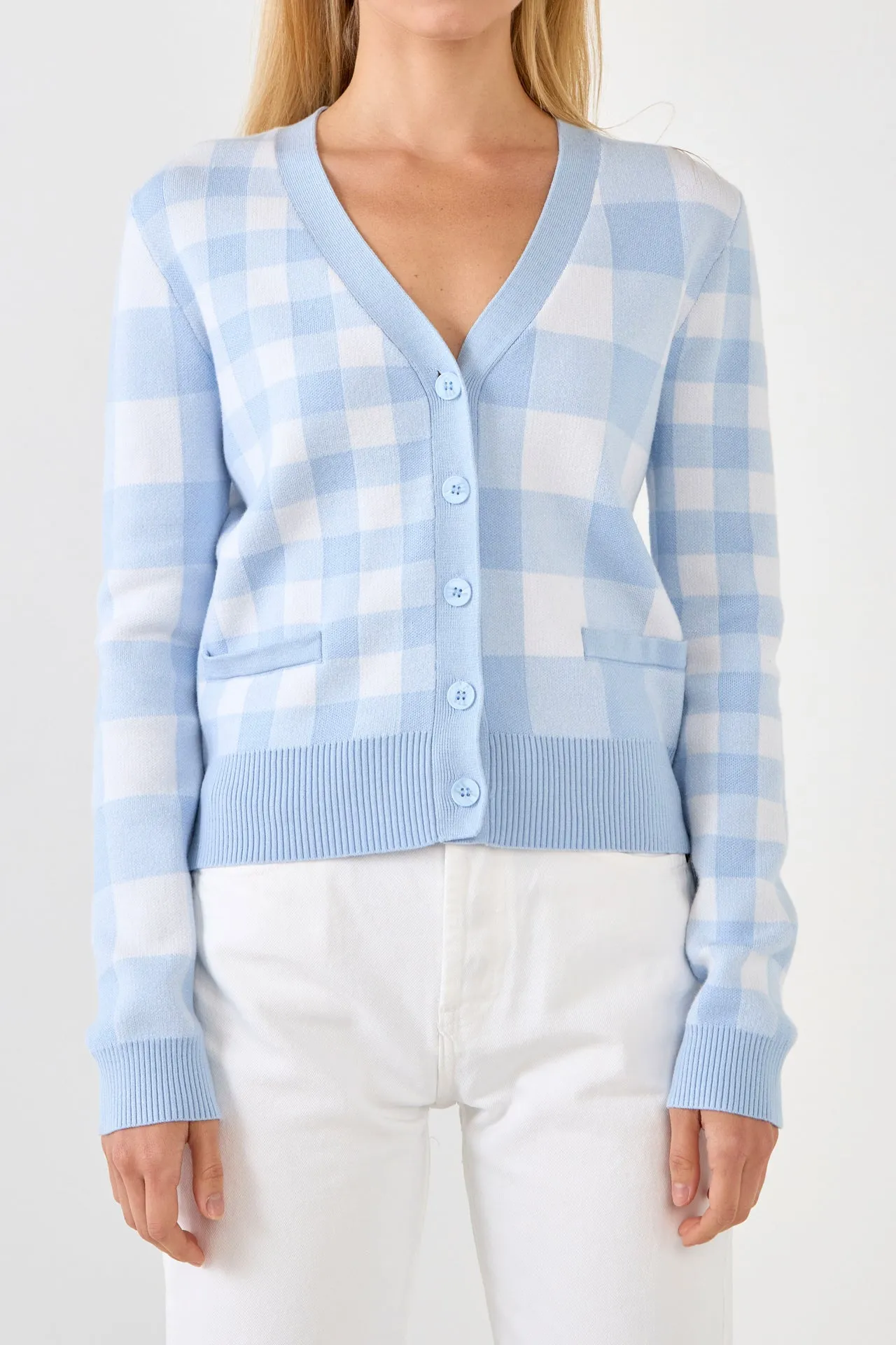 Gingham Knit Cardigan