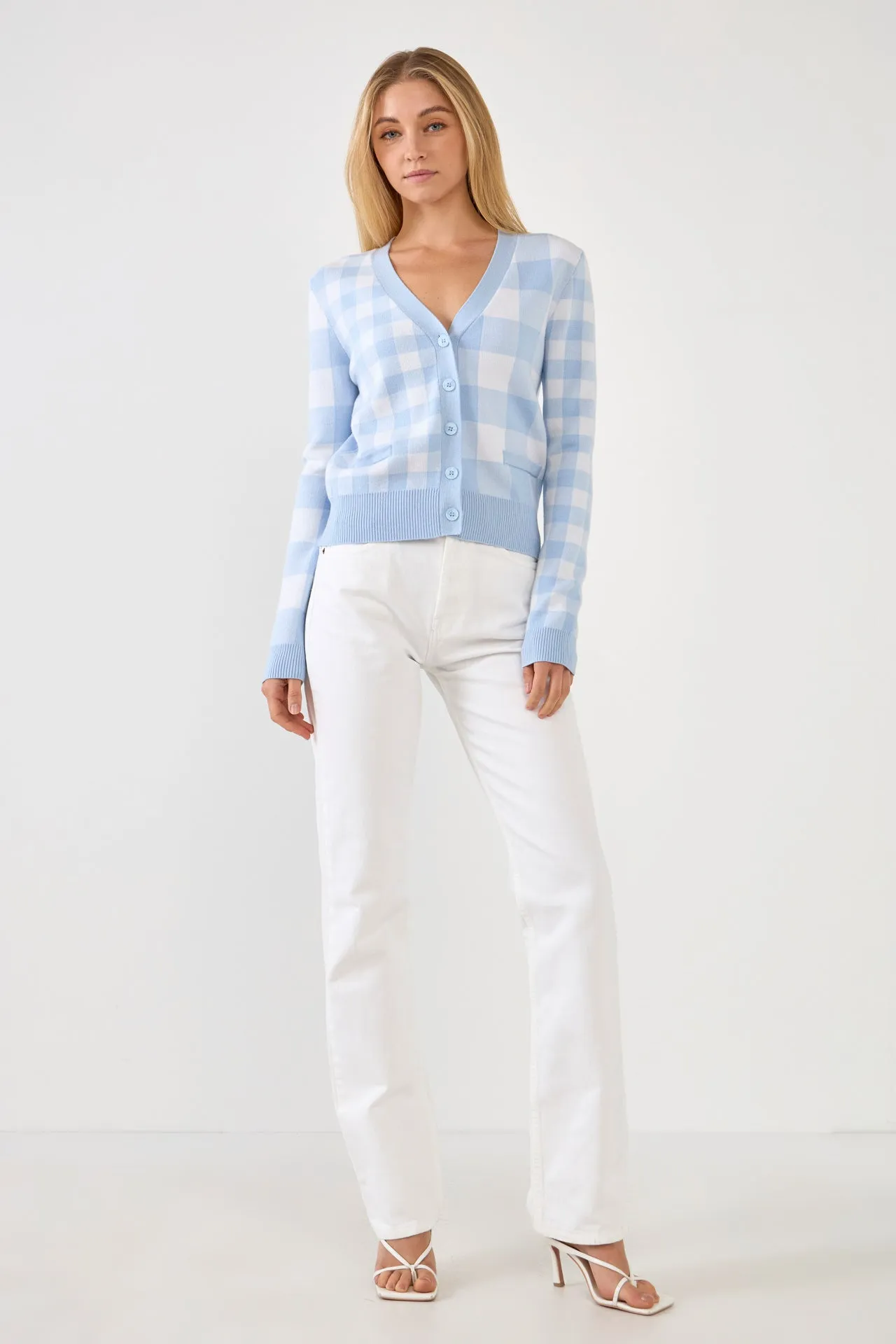 Gingham Knit Cardigan