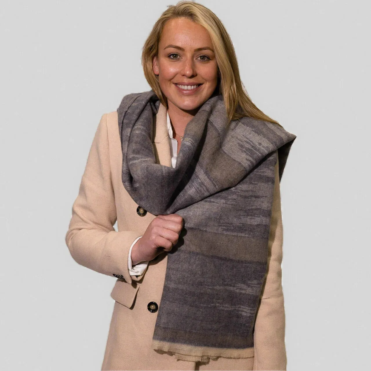 Grey Muted Stripes Scarf