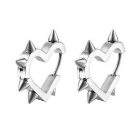 Heart Spiked Hoop Earrings