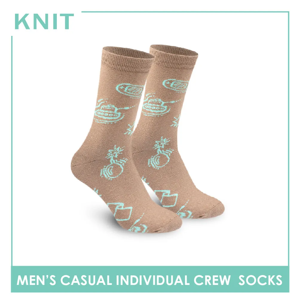 Knit Men's Retro Games Cotton Light Performance Crew Socks 1 Pair KMC2303