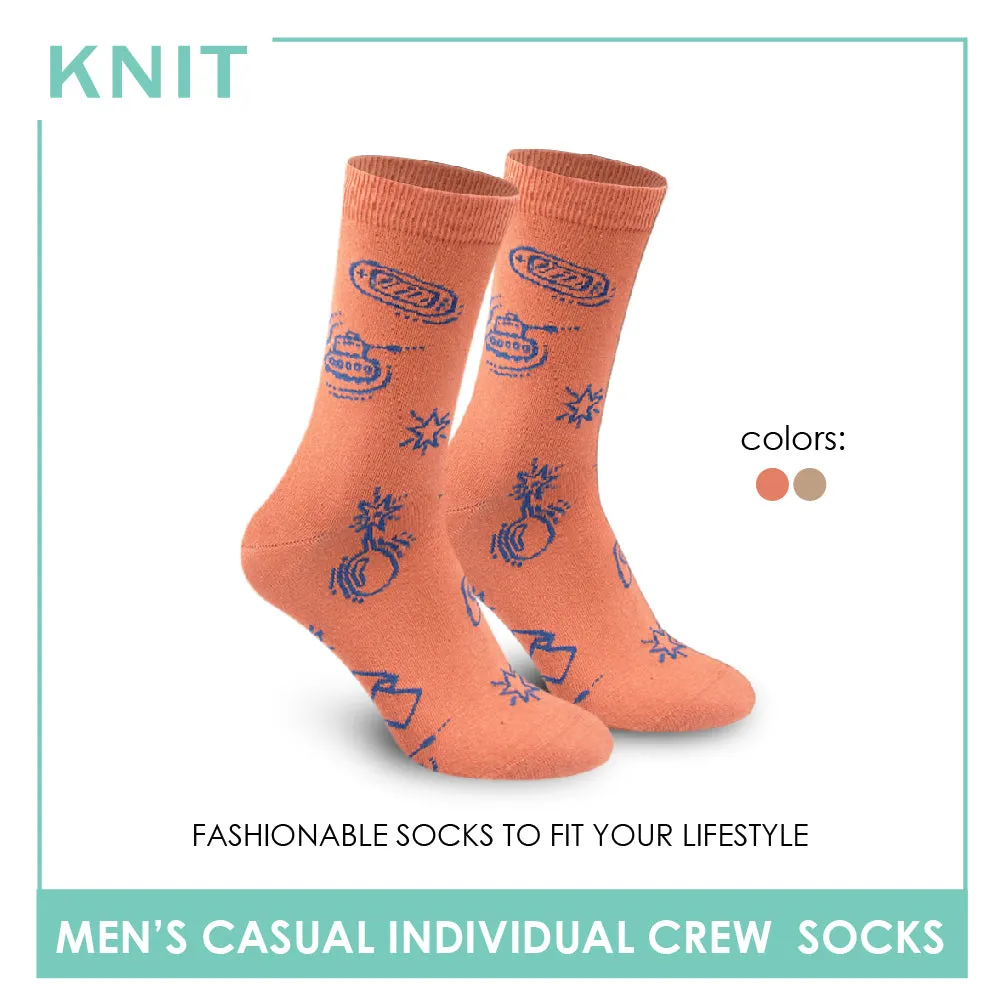 Knit Men's Retro Games Cotton Light Performance Crew Socks 1 Pair KMC2303