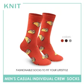 Knit Men's Taco Cotton Light Performance Crew Socks 1 Pair KMC2301