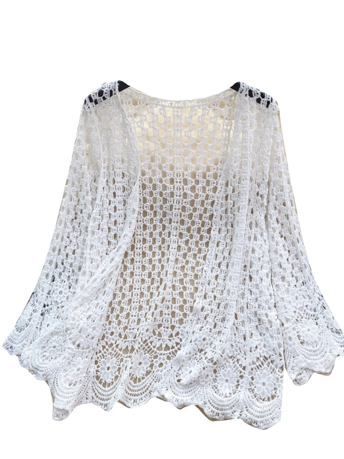 Loose-fit Hollowed Crochet Cardigan