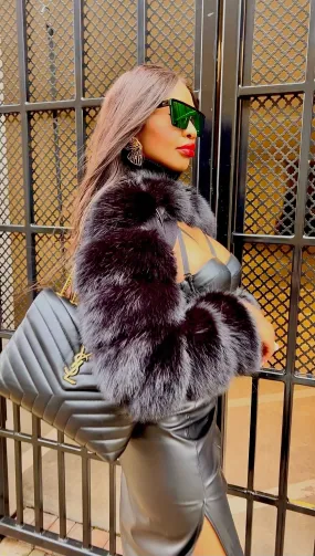 Madam Mystique Blair Black Faux Fur Cropped Jacket