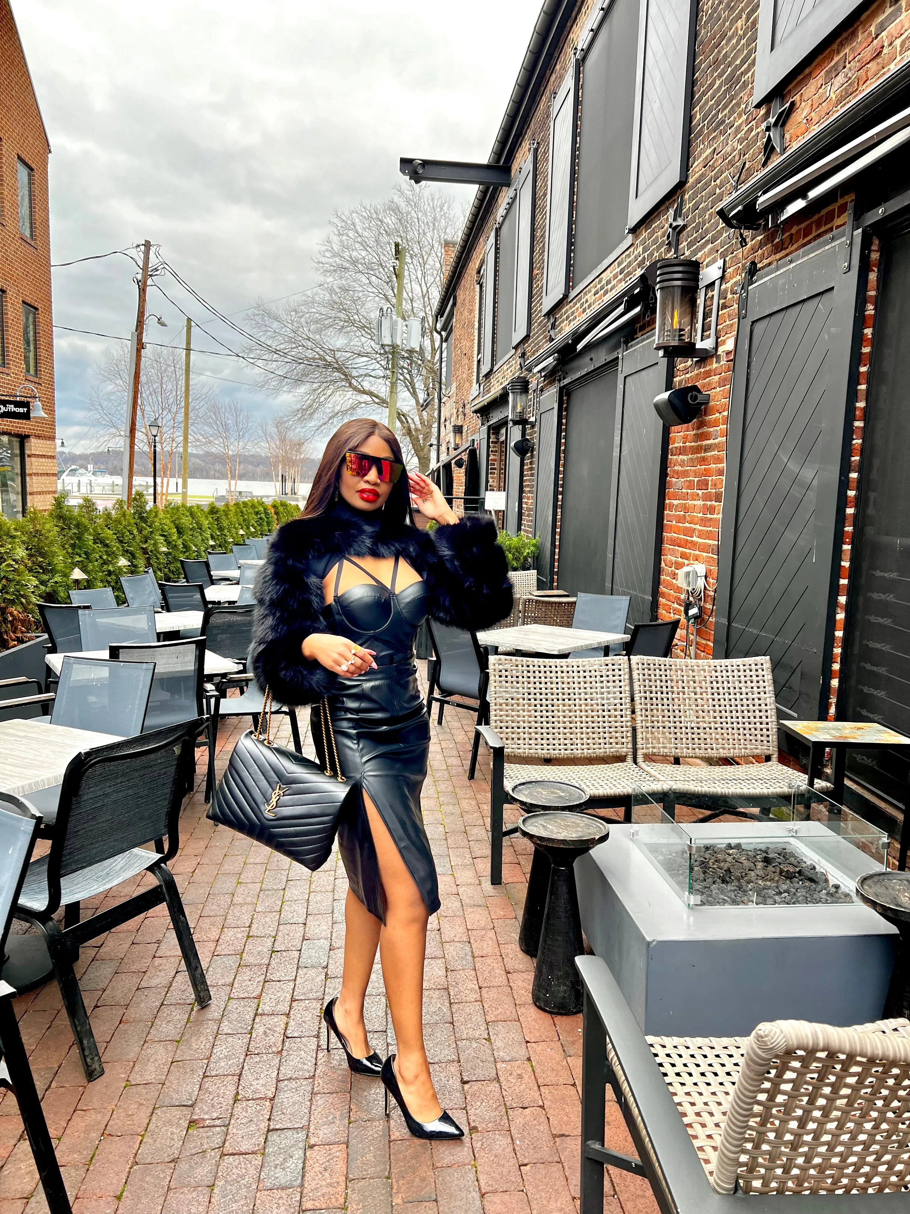 Madam Mystique Blair Black Faux Fur Cropped Jacket
