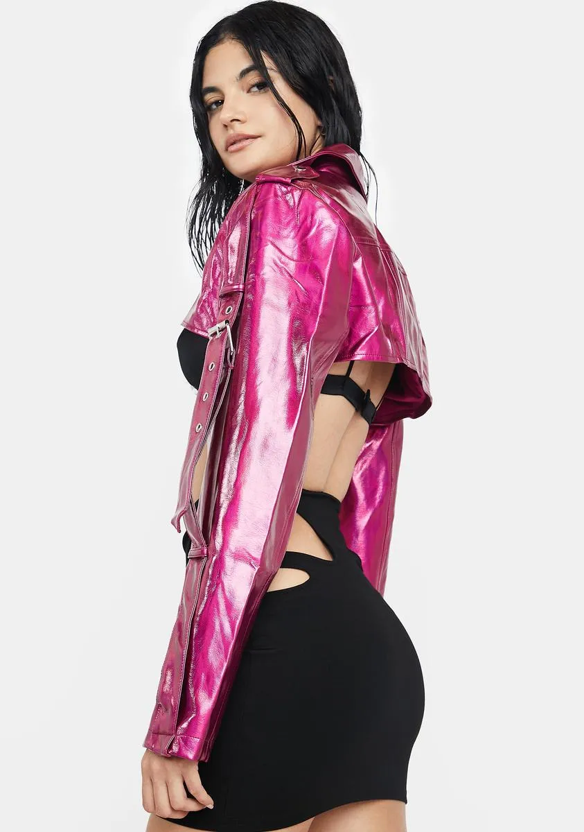 Magenta Rev It Up Shrug Moto Jacket