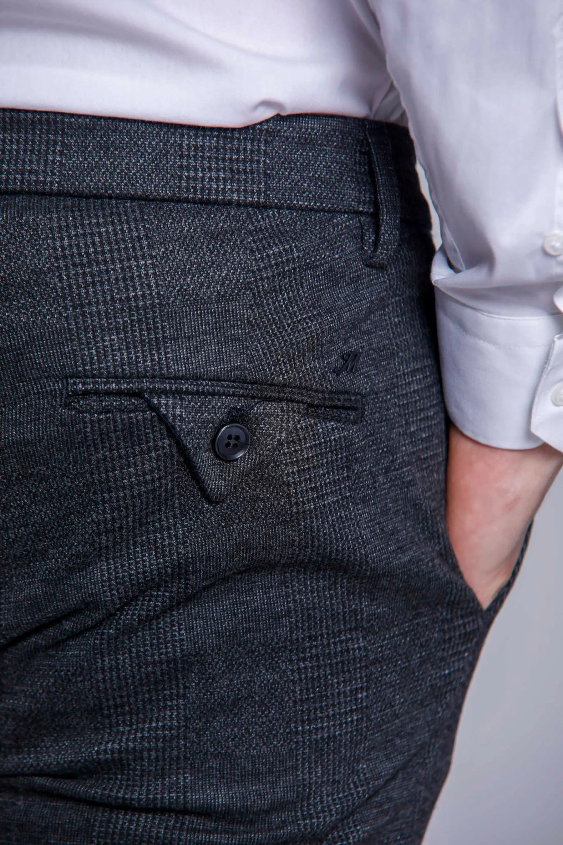 Masons Torino Man Slim Fit Chino Pants with Wales Pattern