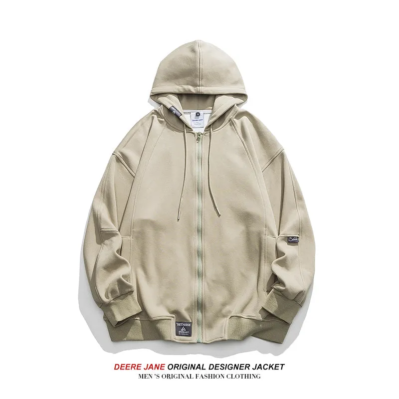 Men Cardigan Hoodie Spring Sweater Loose Top Men's Casual Jacket