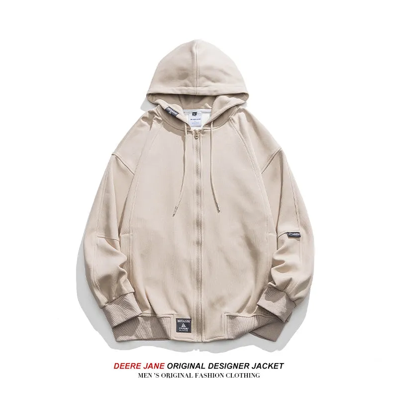 Men Cardigan Hoodie Spring Sweater Loose Top Men's Casual Jacket
