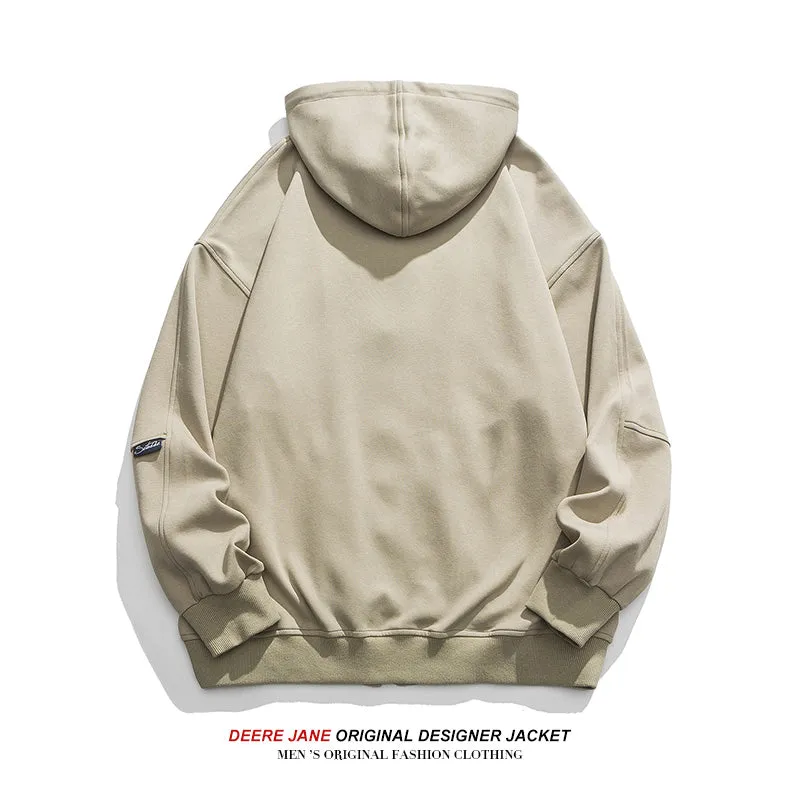Men Cardigan Hoodie Spring Sweater Loose Top Men's Casual Jacket
