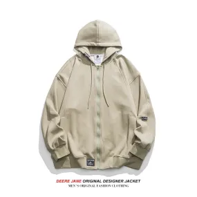 Men Cardigan Hoodie Spring Sweater Loose Top Men's Casual Jacket