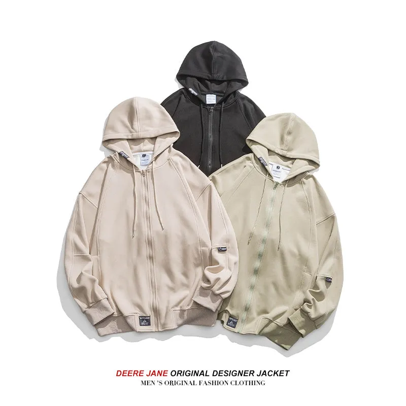 Men Cardigan Hoodie Spring Sweater Loose Top Men's Casual Jacket