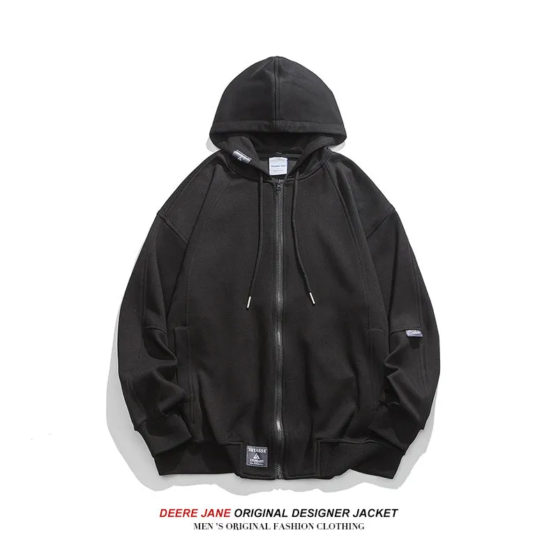 Men Cardigan Hoodie Spring Sweater Loose Top Men's Casual Jacket
