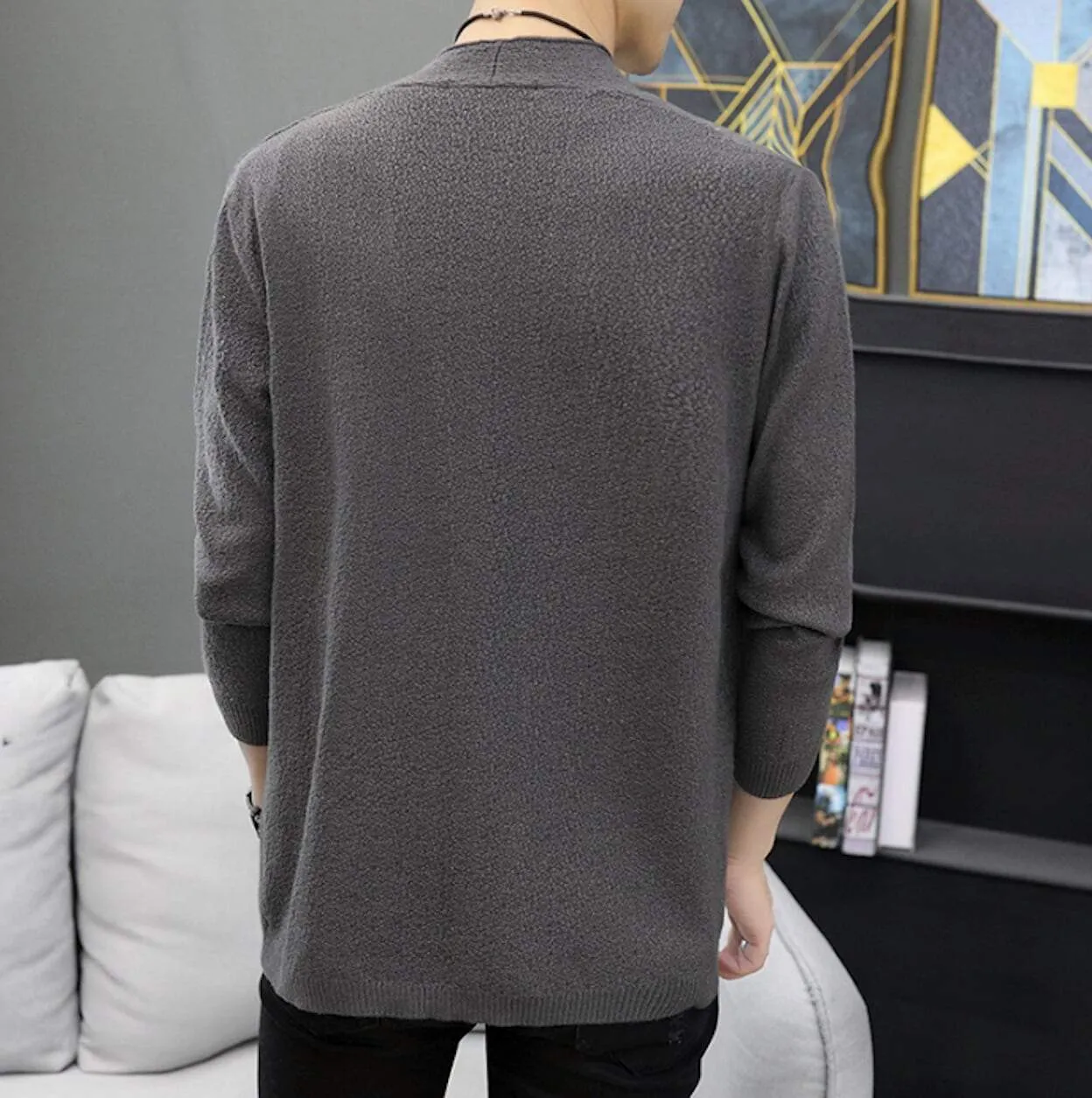Mens Cardigan with Snap Closure
