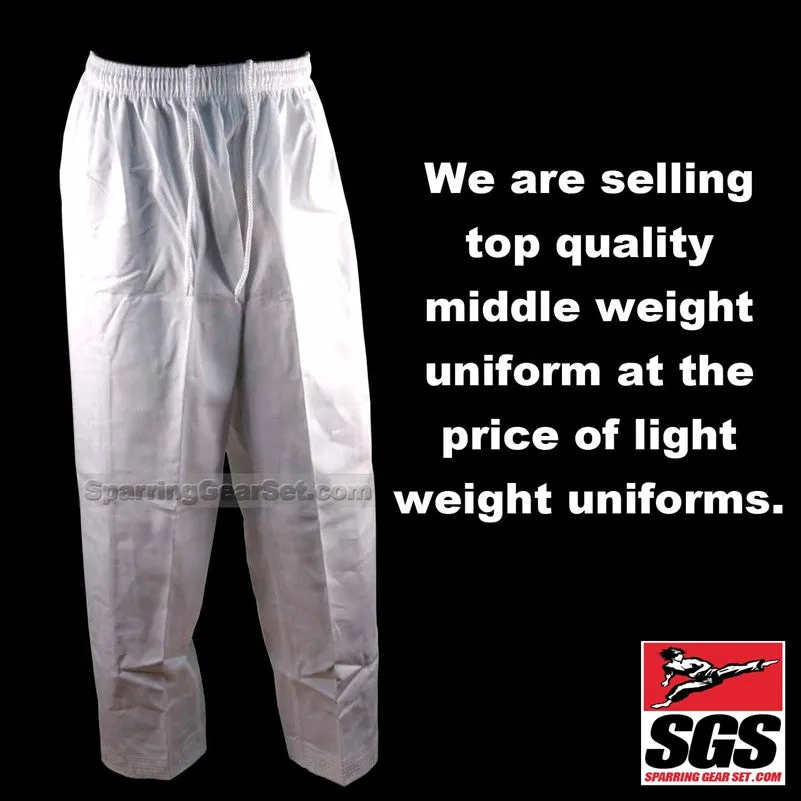 Middleweight Pants Poly/Cotton (Karate and Taekwondo) - White