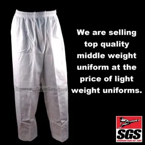 Middleweight Pants Poly/Cotton (Karate and Taekwondo) - White