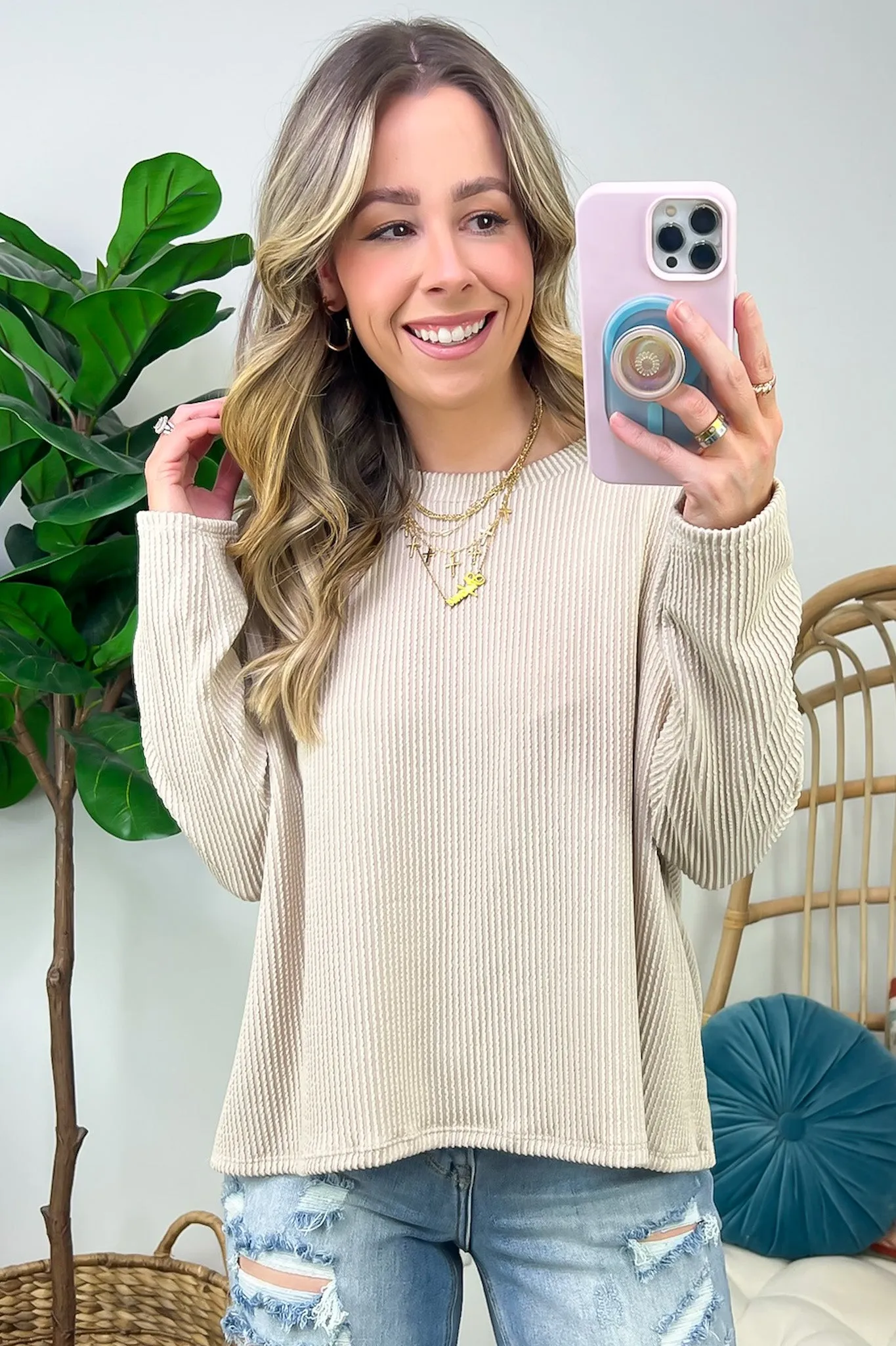 Moa Ribbed Knit Relaxed Top - FINAL SALE