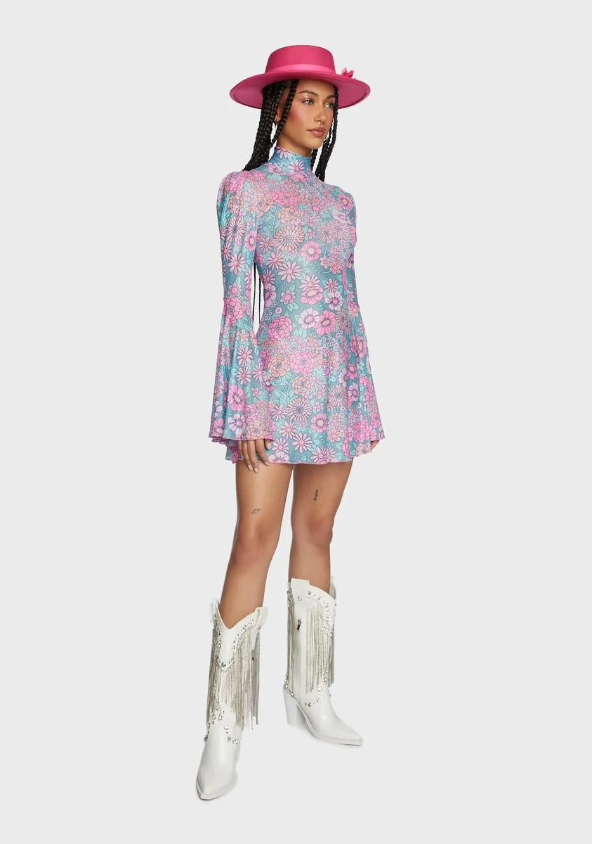 Modern Love Mini Dress - Pink/Blue