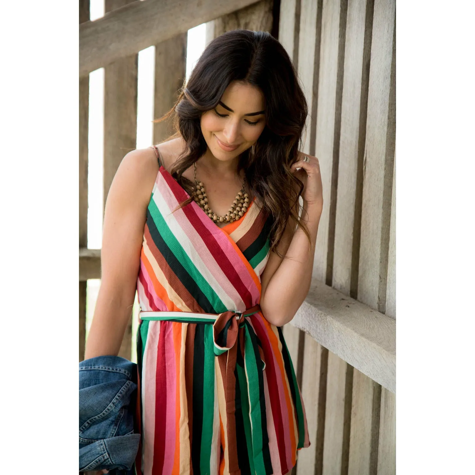 Multi Striped Tank Romper