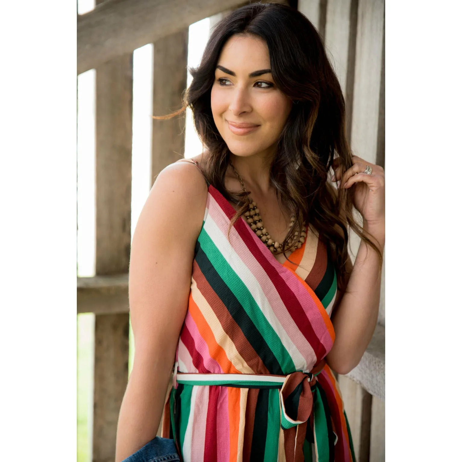 Multi Striped Tank Romper