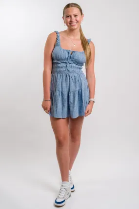Nia Salt Square Neck Babydoll Dress - Chambray