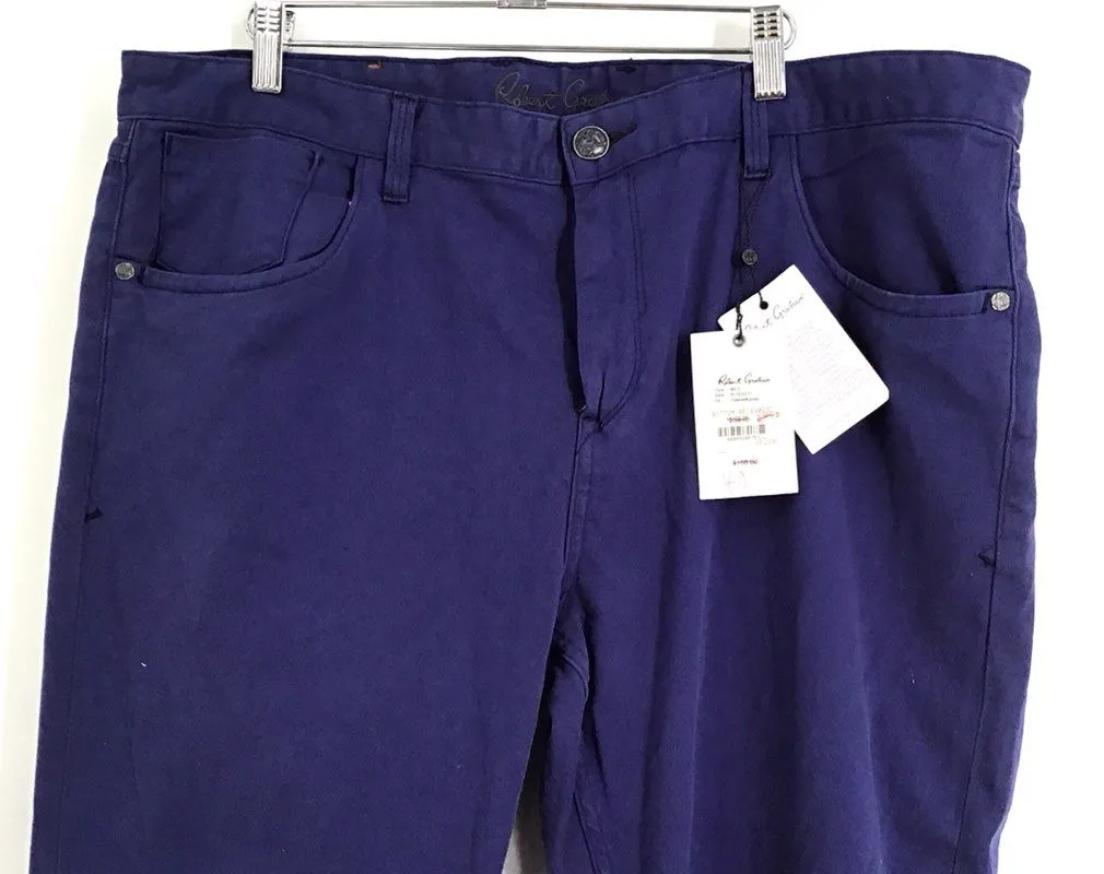 NWT Robert Graham Men's Purple Tailored Kipling Chino Pants - Size 40