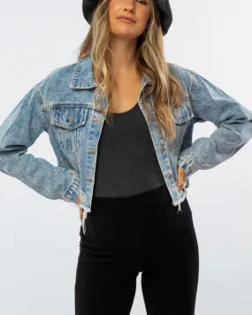Off The Edge Distressed Denim Jacket