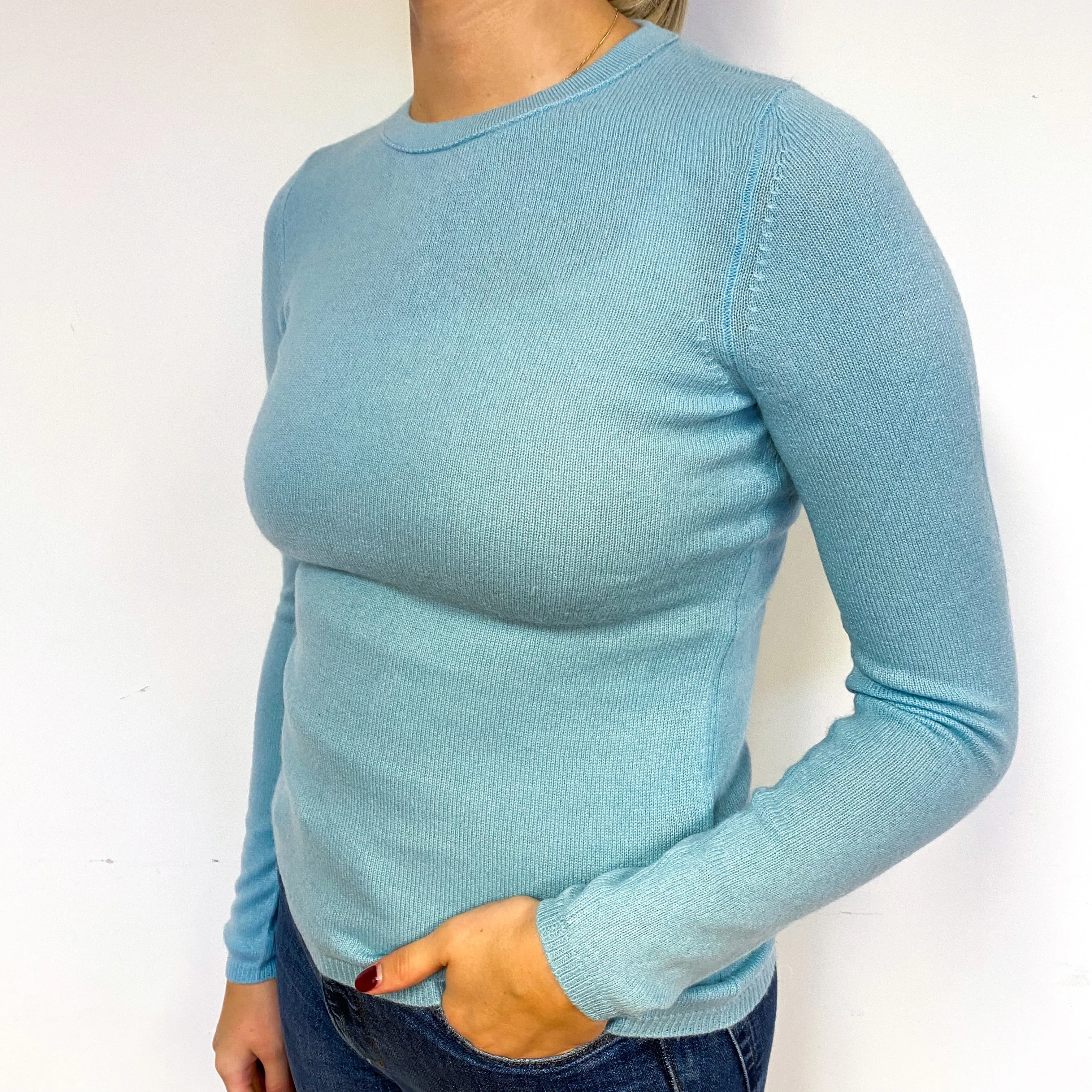 Opal Blue Crew Neck Jumper Small