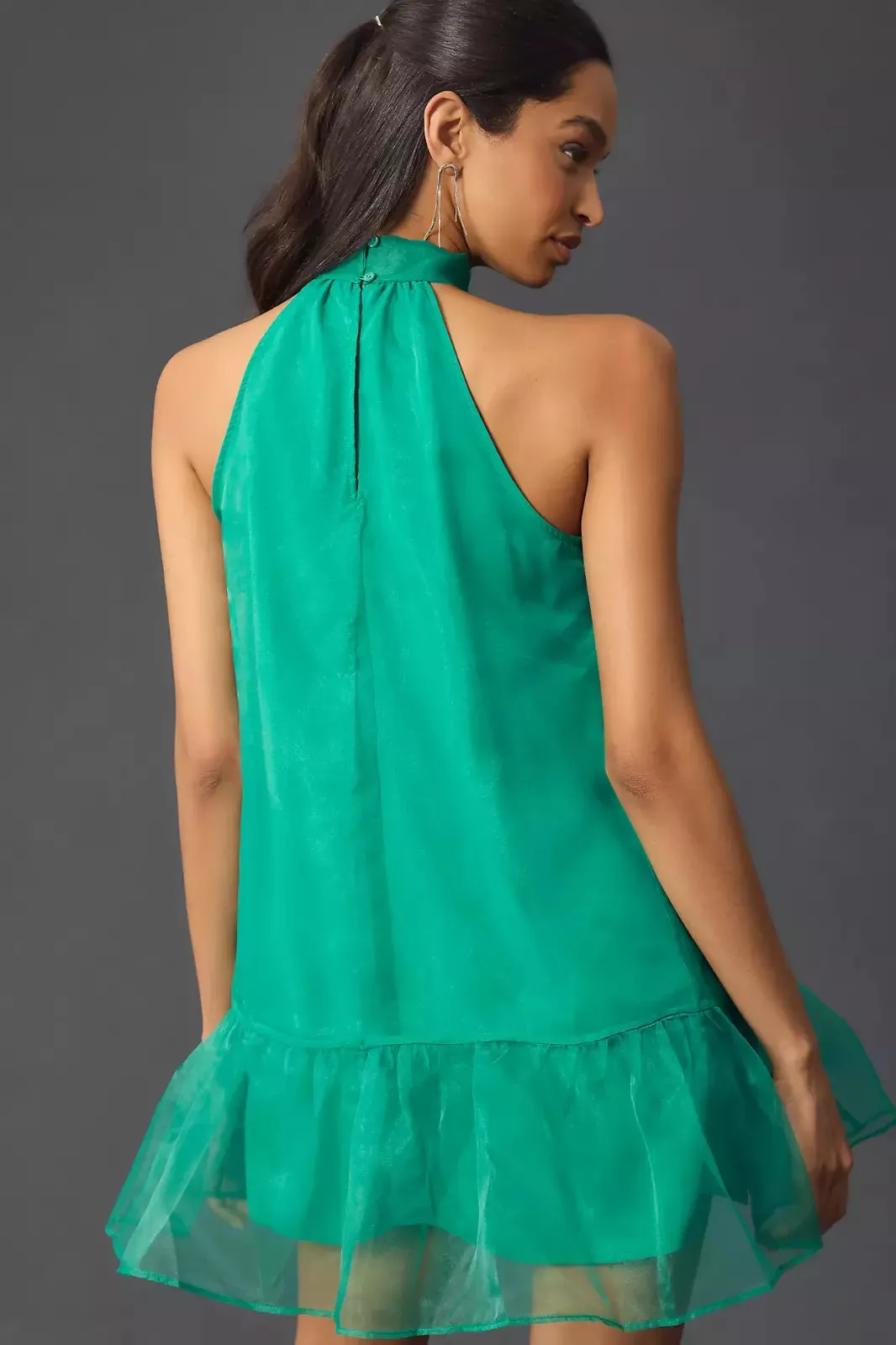 ORGANZA NECK BOW DRESS