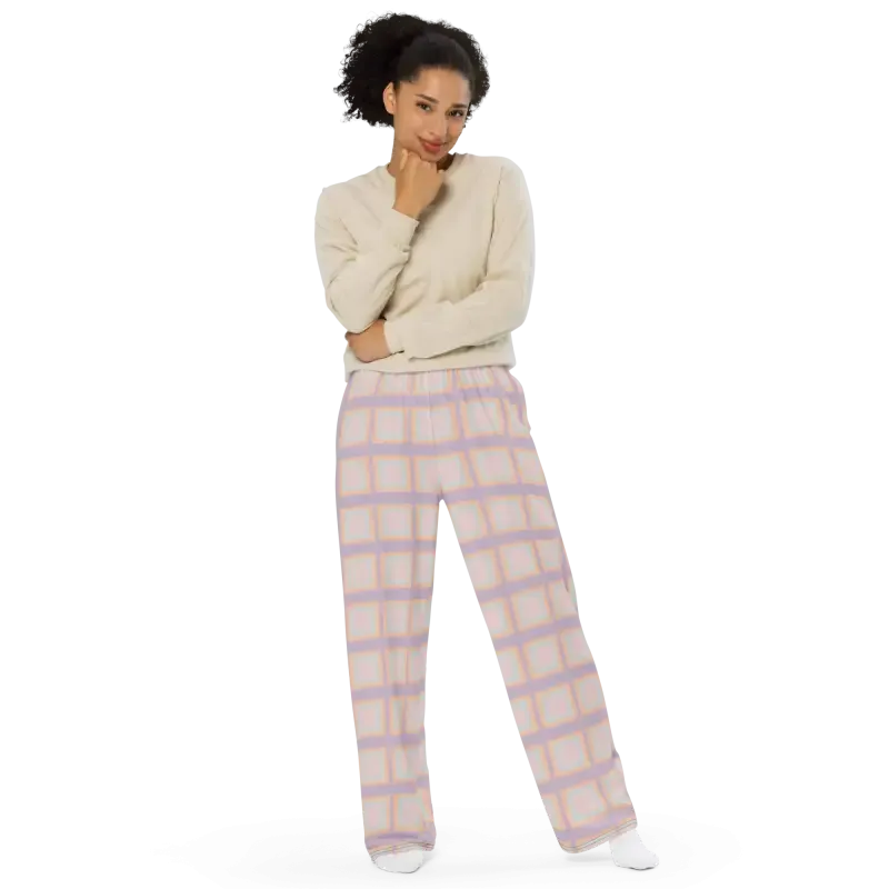 Pink Squares Wide Leg Pants Style Upgrade