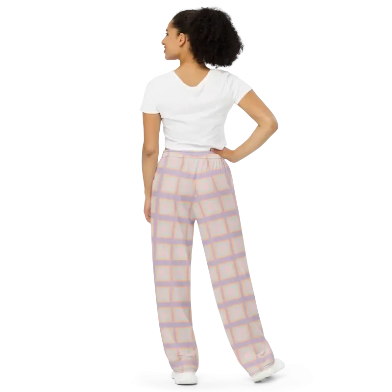 Pink Squares Wide Leg Pants Style Upgrade