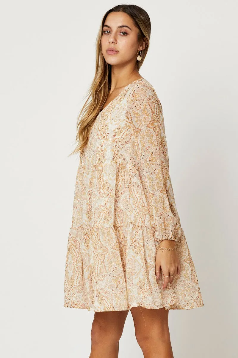 Print Tiered Skater Dress