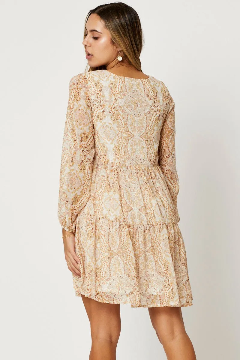Print Tiered Skater Dress