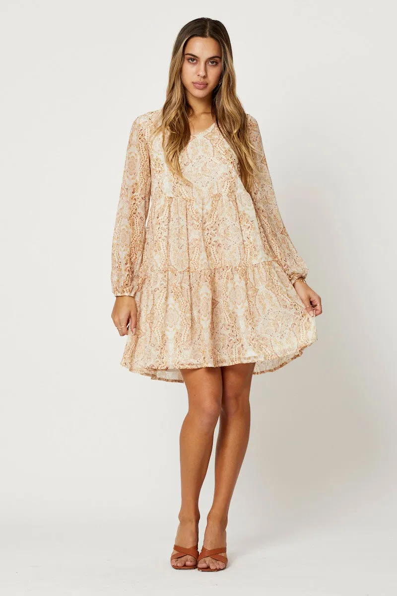 Print Tiered Skater Dress