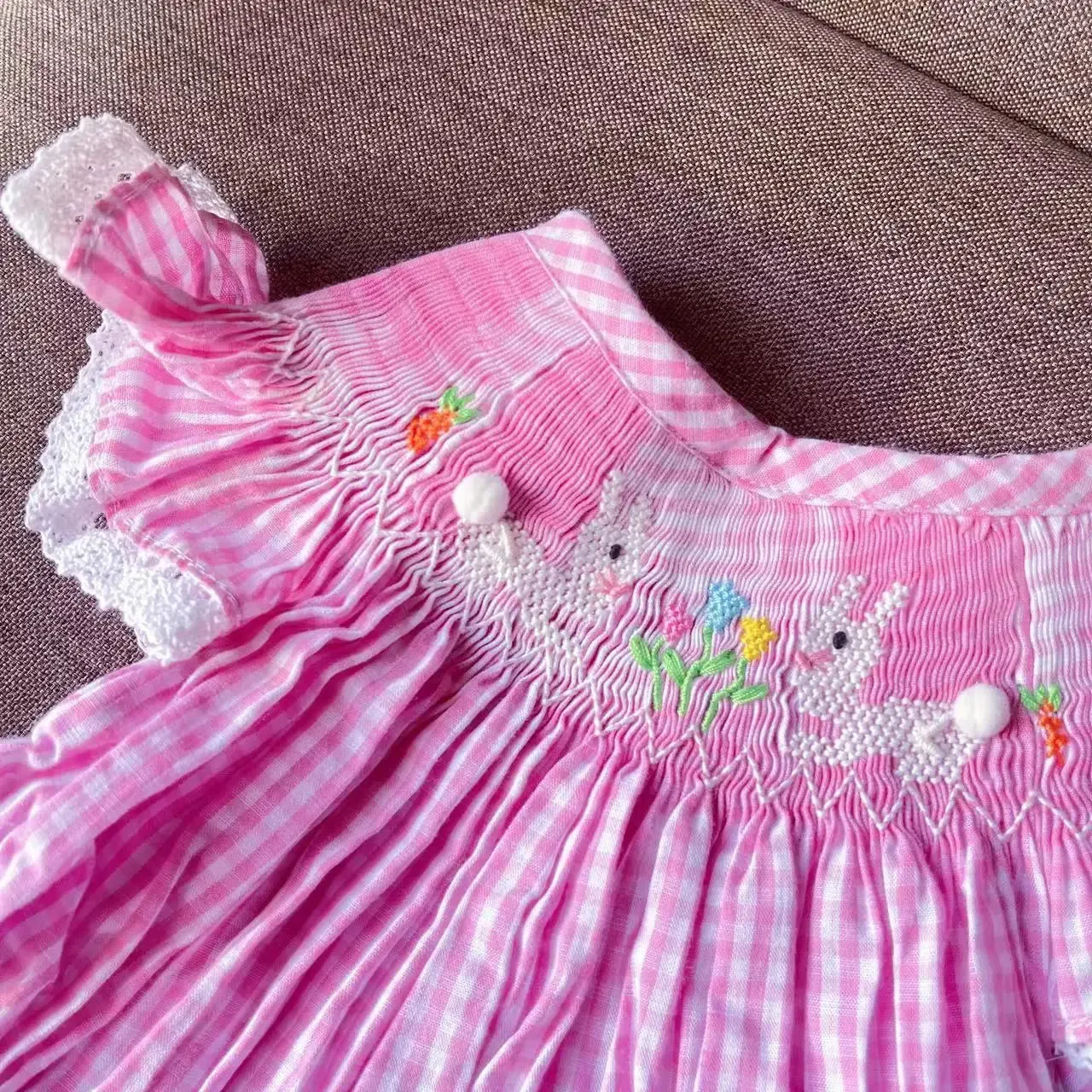 "Bunny Girl" Smocked Bubble Romper