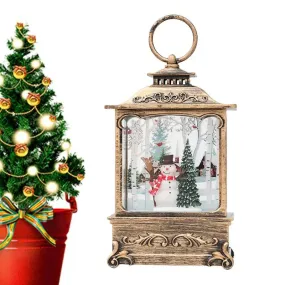 "Magical Christmas LED Swirling Snow Globe Lantern"