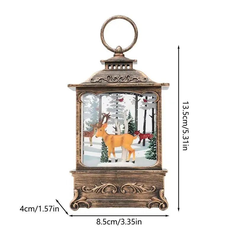 "Magical Christmas LED Swirling Snow Globe Lantern"