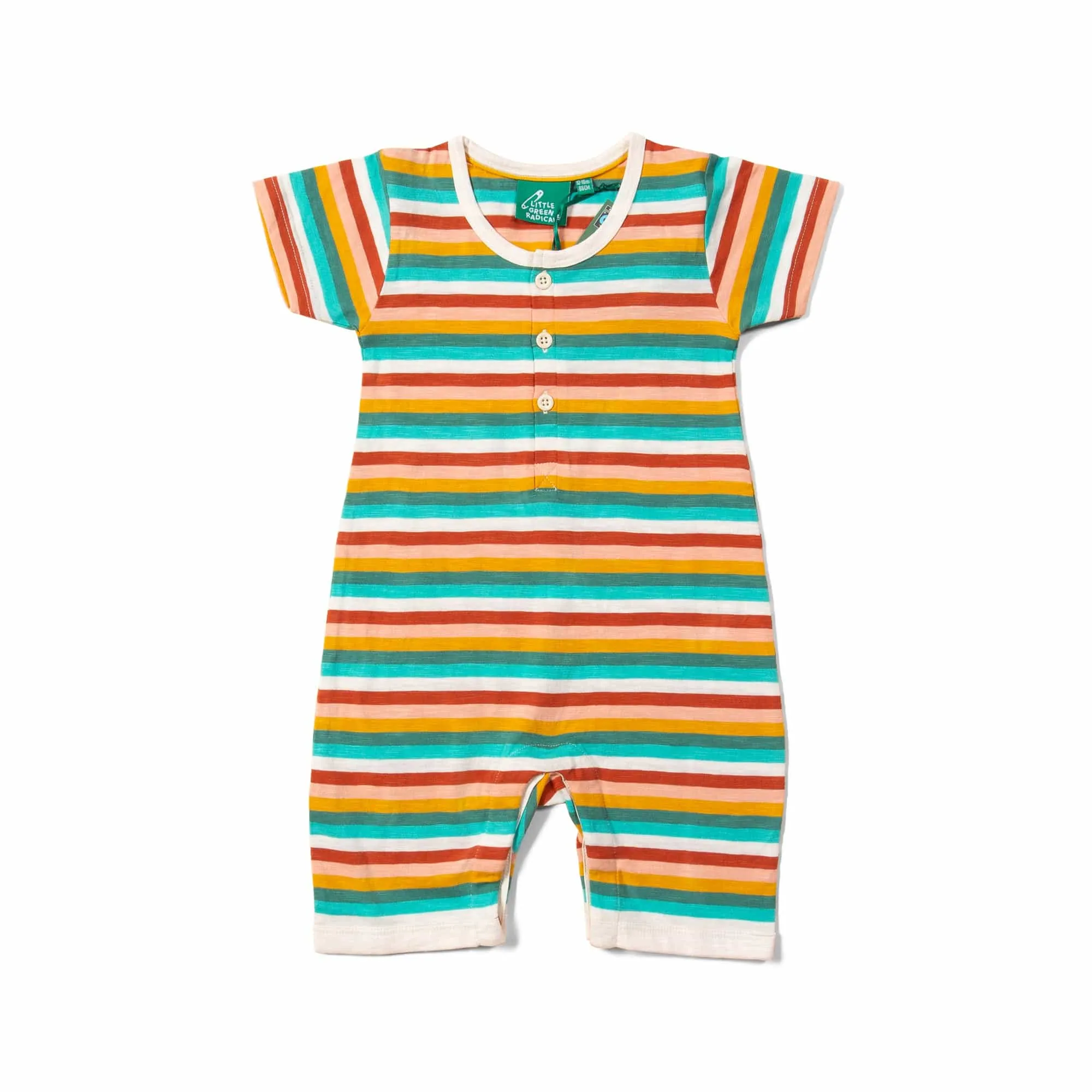Rainbow Striped Organic Summer Romper [only 6-9 Months left]