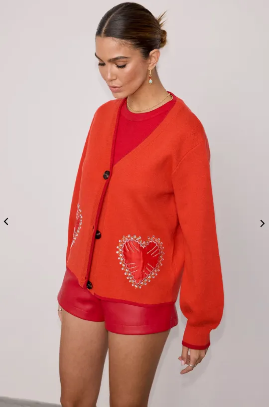 Red Heart Cardigan (Red)