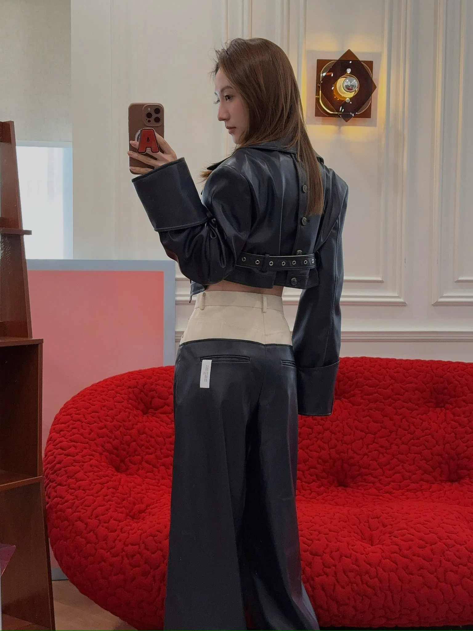 ROKH - CONTRAST FLAP DETAILED CROPPED JACKET
