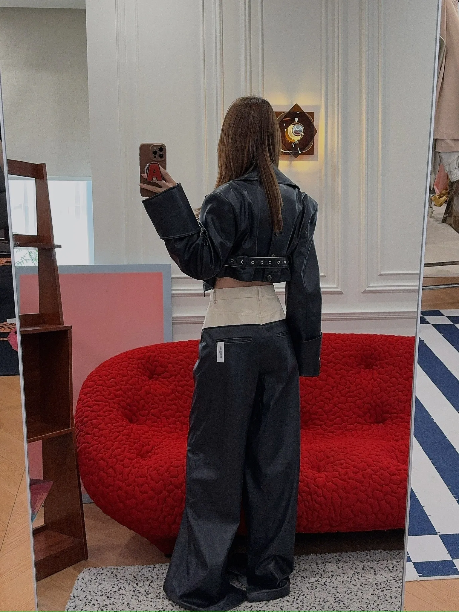 ROKH - CONTRAST FLAP DETAILED CROPPED JACKET