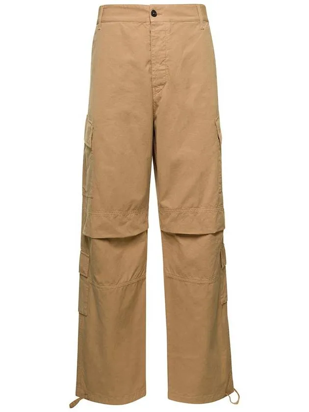 'Saint' Beige Cargo Pants With Pockets In Cotton Man