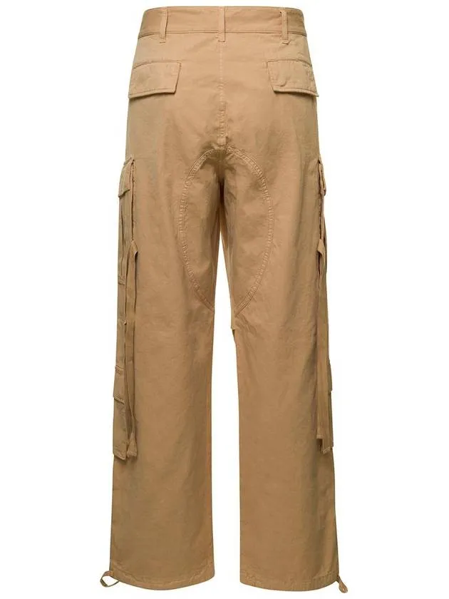 'Saint' Beige Cargo Pants With Pockets In Cotton Man