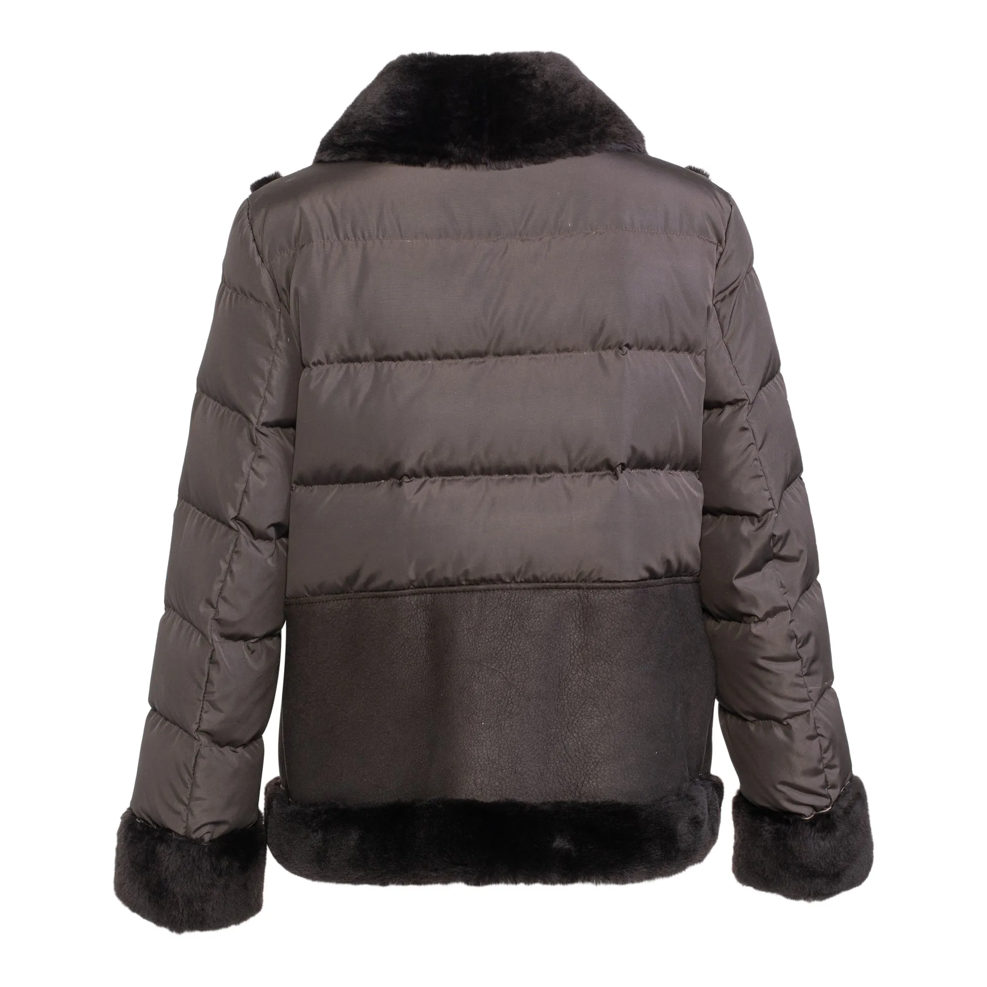 Samara Shearling Bomber Down Puffer Jacket